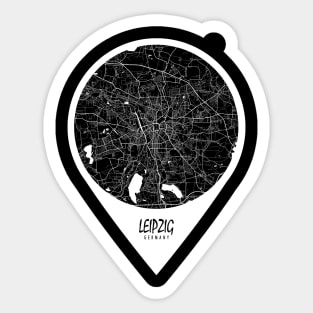 Leipzig, Germany City Map - Travel Pin Sticker